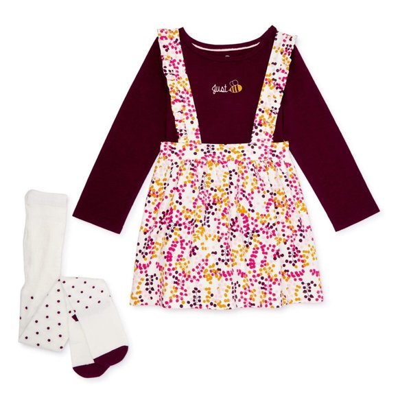 Wonder Nation Baby Girls & Toddler Girls Long Sleeve Top, Skirtall & Tig… - Picture 2 of 5